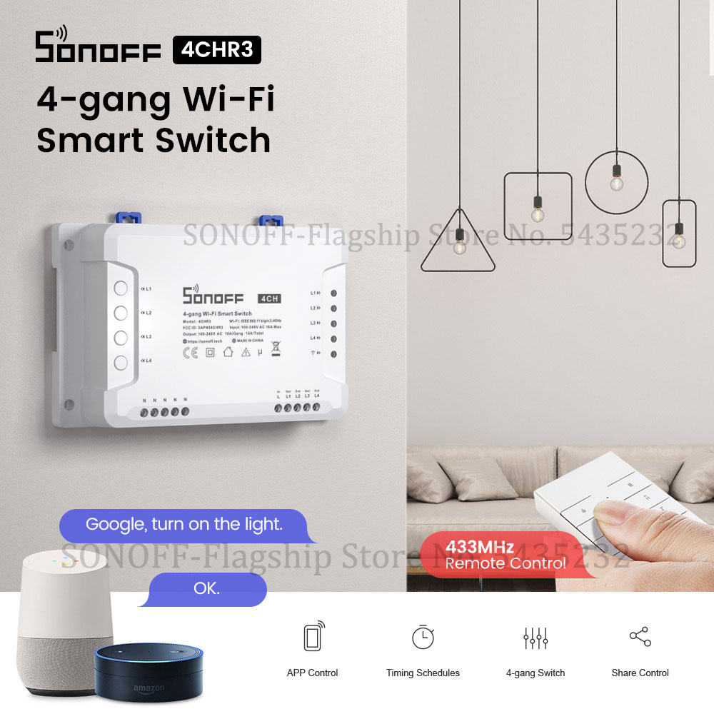 Home Automation Technology - Itead SONOFF 4CH R3 Wifi Điều