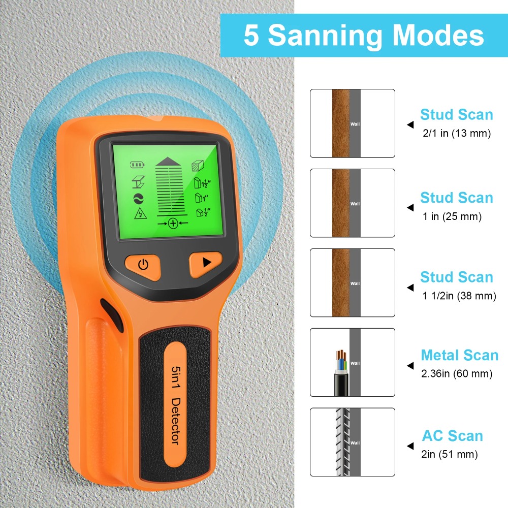 5 in 1 Digital Stud Detector H - đánh giá và giá Water Leak Detector Wired